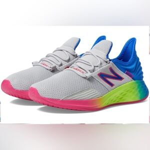 New Balance Kids Fresh Foam Roav Shoes • Size 1 M • grey w/ multi color sole